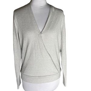 Banana Republic Factory Faux Wrap Silver Cardigan New Size Medium
